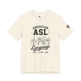 Men ASL American Sign Language Hand Sign Graphic Tee – Minimalist Black & White Design