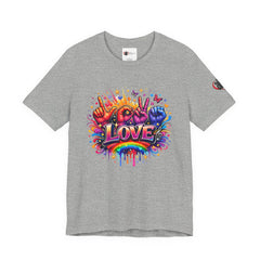 Women ASL Love Explosion – Vibrant Expression T-Shirt Design