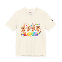 Women ASL Love Expression – Vibrant Sign Language T-Shirt Design