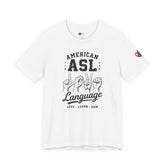 Men ASL American Sign Language Hand Sign Graphic Tee – Minimalist Black & White Design