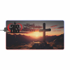 AIS RGB LED Gaming Mouse Pad with Inspirational Design, Perfect for Gamers, Desk Accessory, Gamer Gift, Office Decor