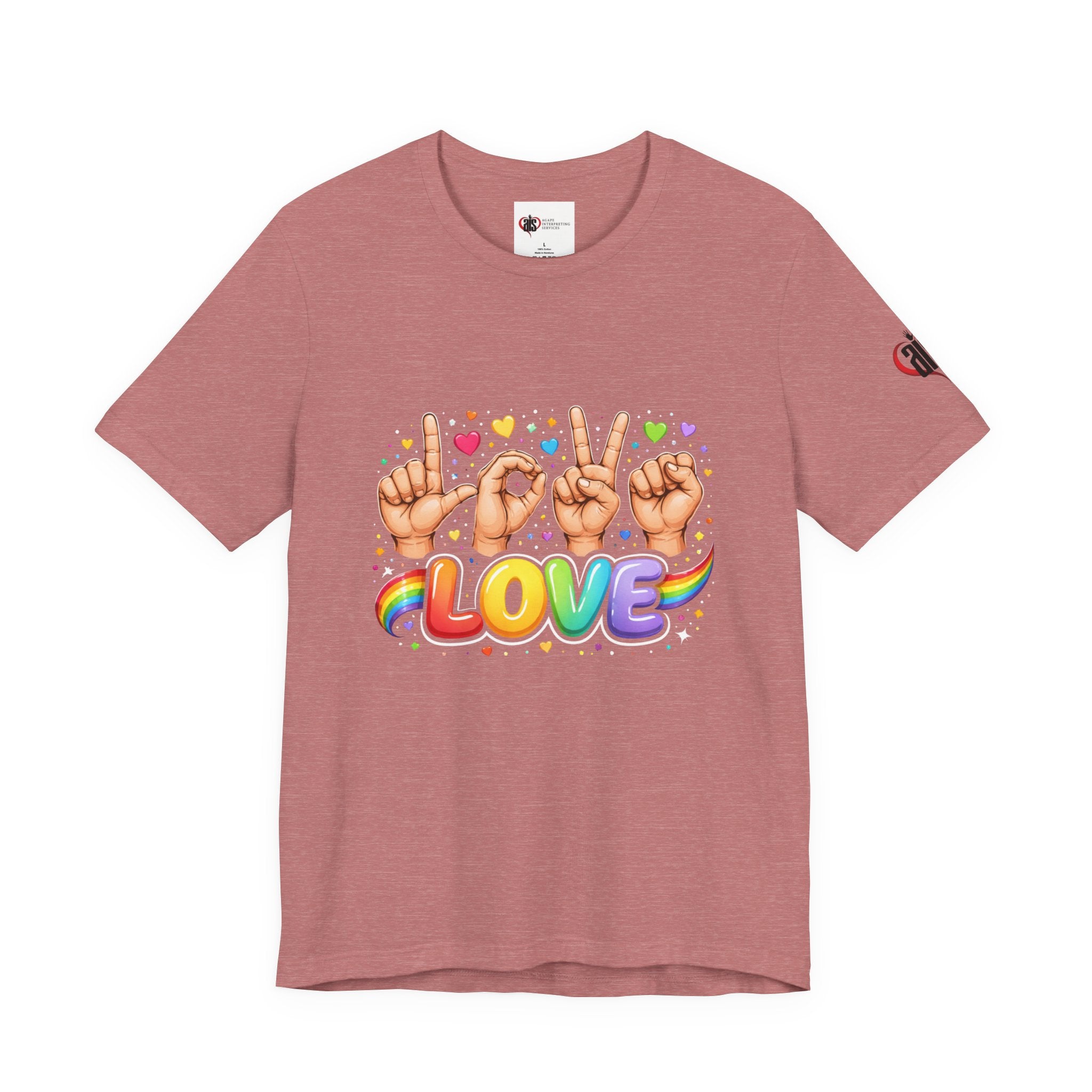 Women ASL Love Expression – Vibrant Sign Language T-Shirt Design