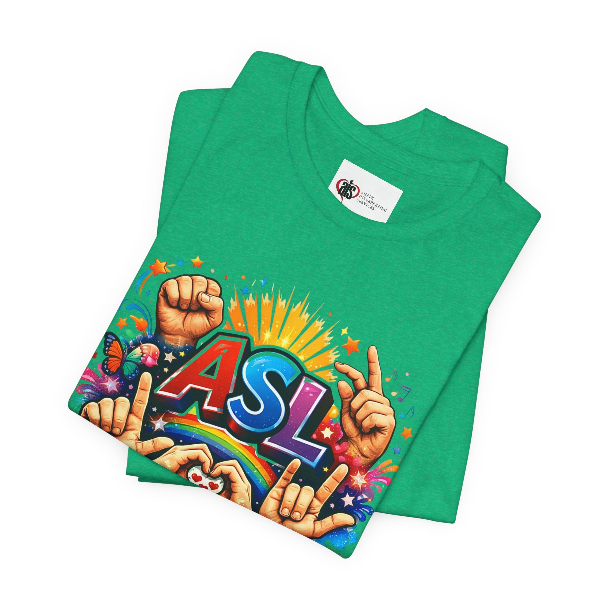 Women ASL Pride Explosion – American Sign Language Unity Tee