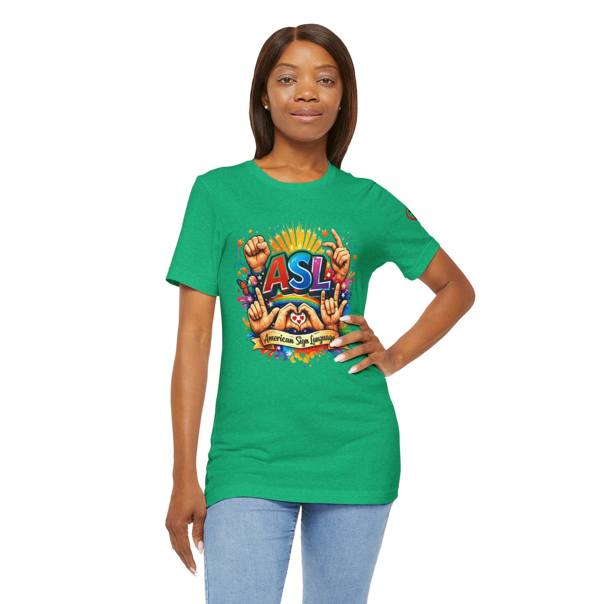 Women ASL Pride Explosion – American Sign Language Unity Tee