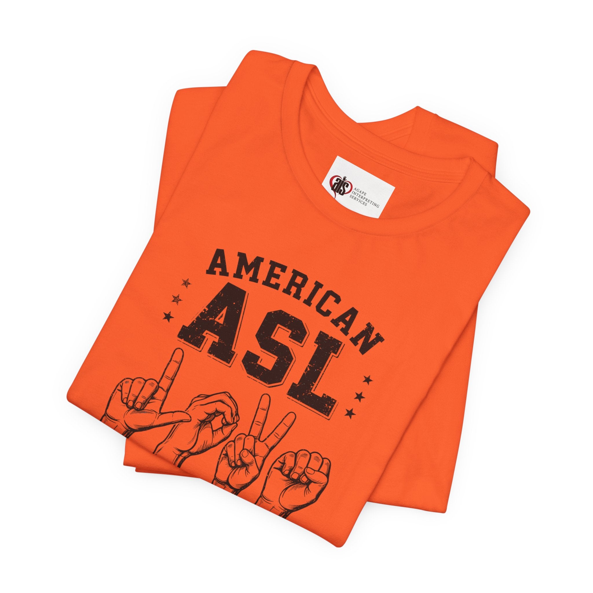 Men ASL American Sign Language Hand Sign Graphic Tee – Minimalist Black & White Design