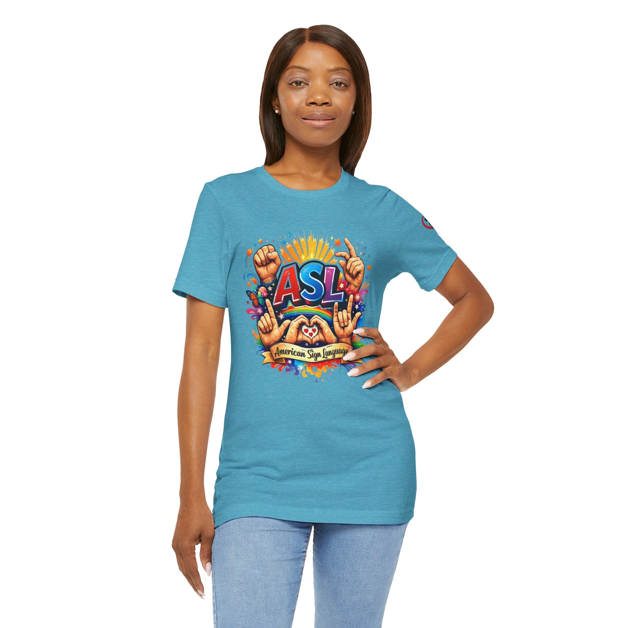 Women ASL Pride Explosion – American Sign Language Unity Tee