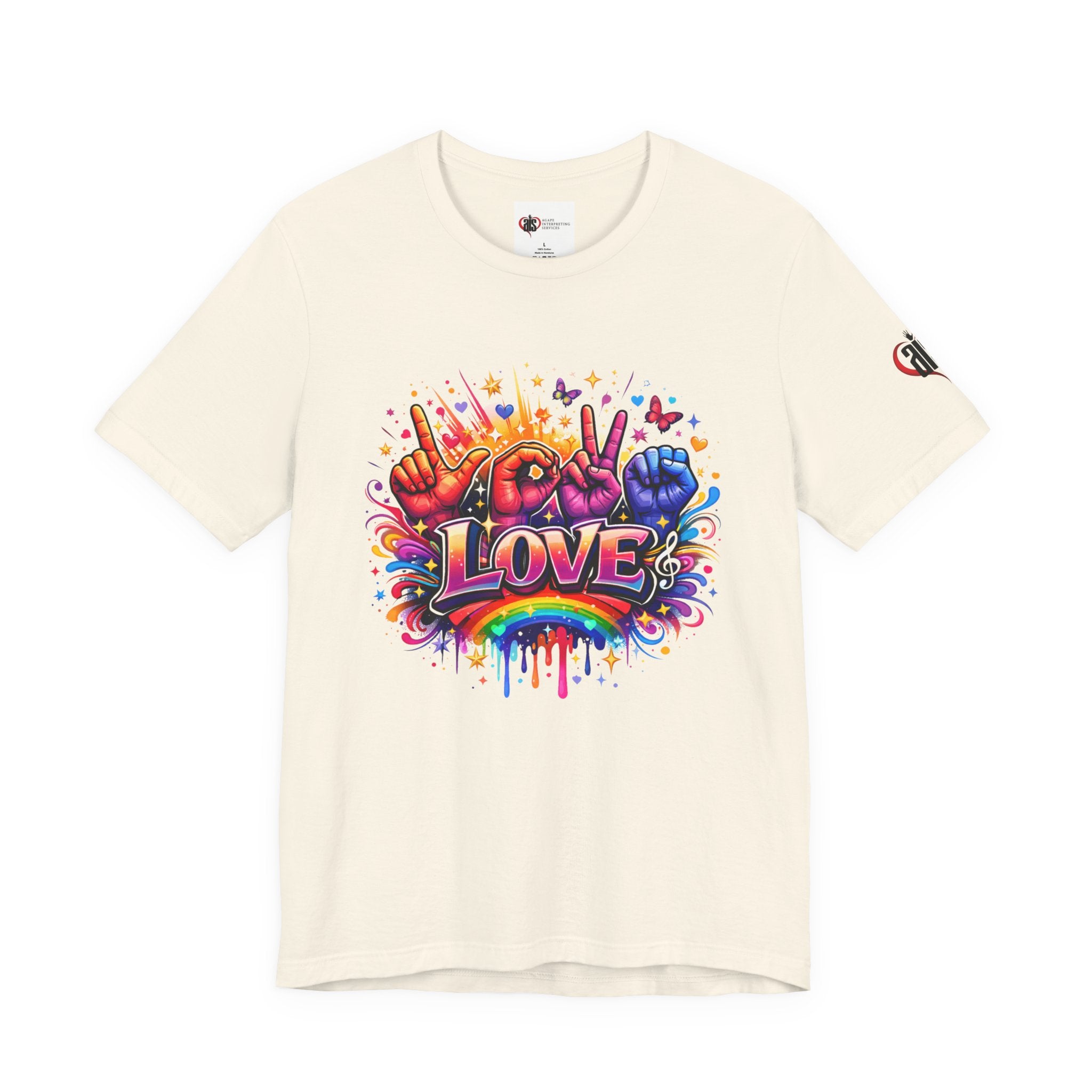 Women ASL Love Explosion – Vibrant Expression T-Shirt Design