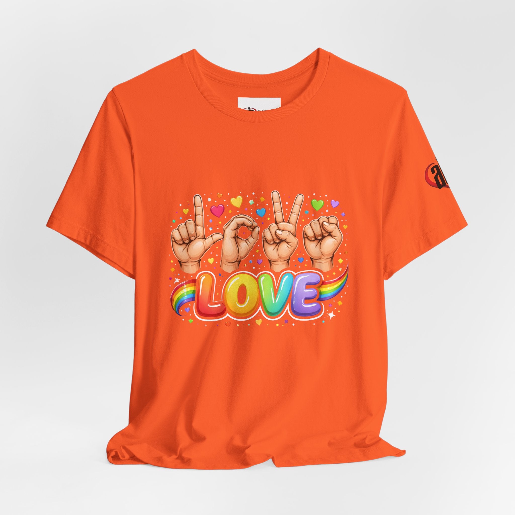 Women ASL Love Expression – Vibrant Sign Language T-Shirt Design