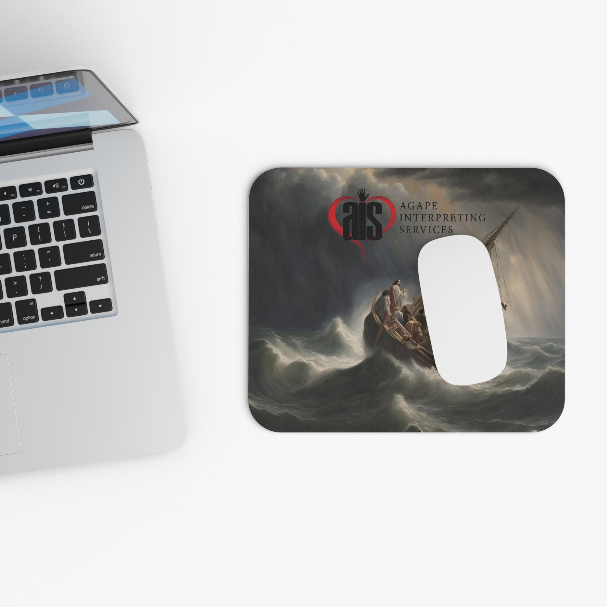 AIS Jesus In Storm Mouse Pad, Artistic Desk Accessory, Office Decor Gift, Unique Computer Mousepad, Customized Mousepad