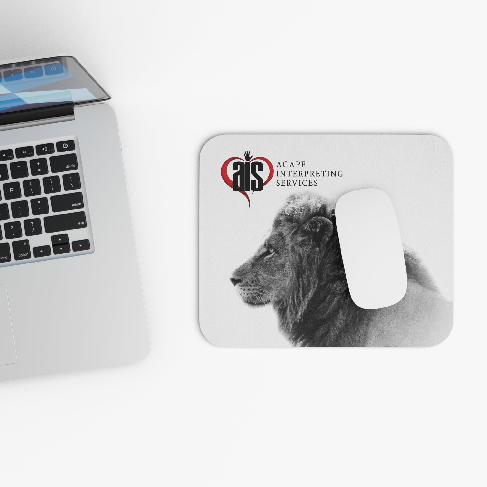 AIS Lion Emblem Mouse Pad, Inspirational Workspace Accessory, Office Gift, Unique Desk Decor, Motivational Gift