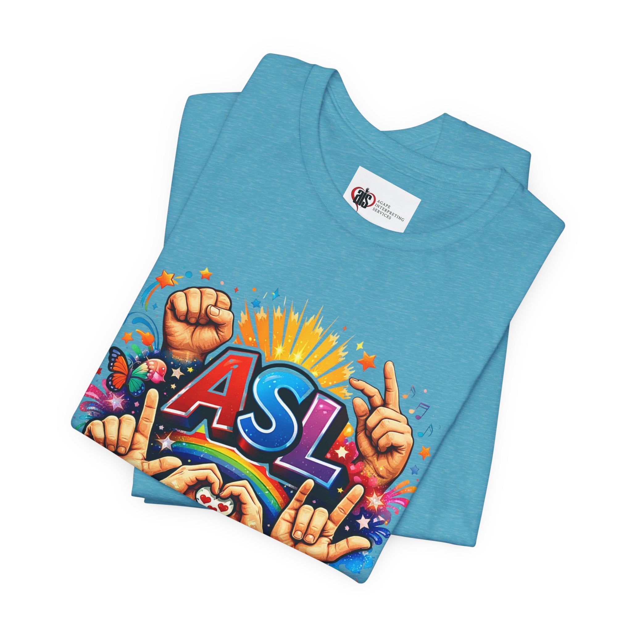 Women ASL Pride Explosion – American Sign Language Unity Tee