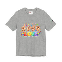 Women ASL Love Expression – Vibrant Sign Language T-Shirt Design