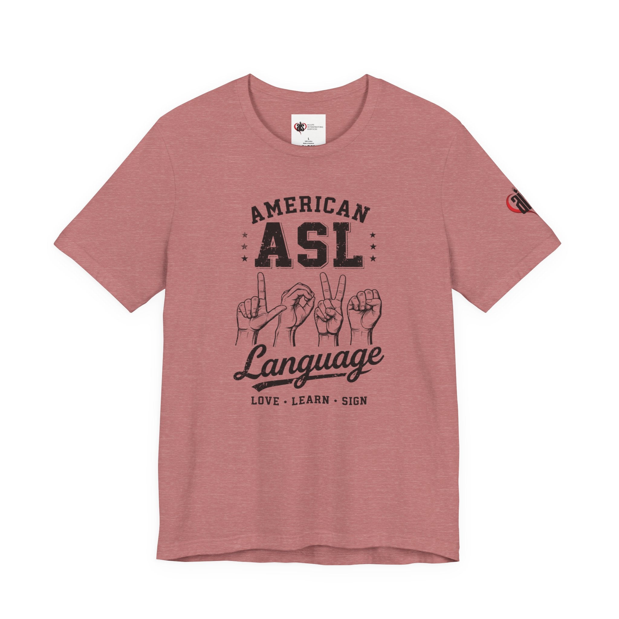 Men ASL American Sign Language Hand Sign Graphic Tee – Minimalist Black & White Design