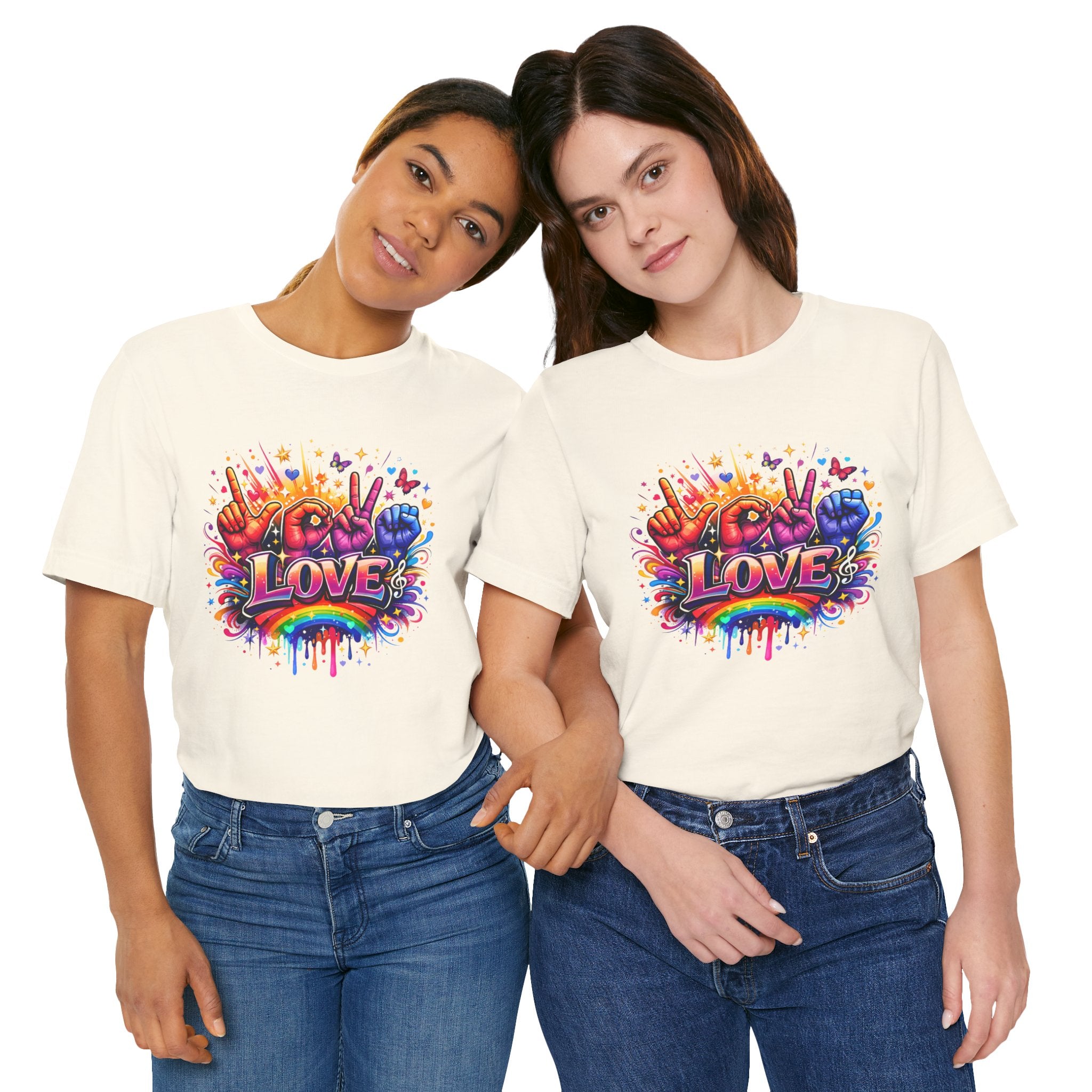 Women ASL Love Explosion – Vibrant Expression T-Shirt Design