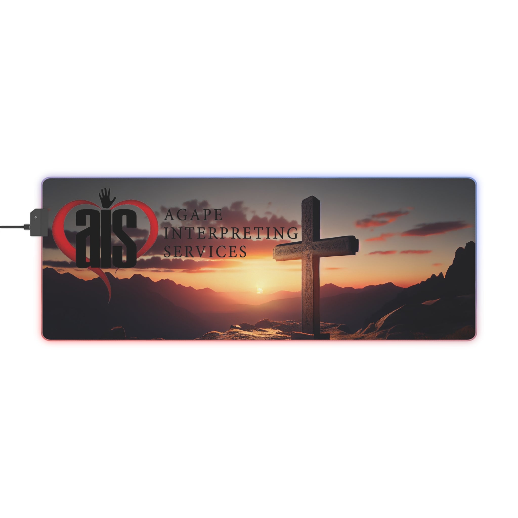 AIS RGB LED Gaming Mouse Pad with Inspirational Design, Perfect for Gamers, Desk Accessory, Gamer Gift, Office Decor