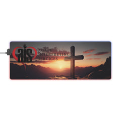 AIS RGB LED Gaming Mouse Pad with Inspirational Design, Perfect for Gamers, Desk Accessory, Gamer Gift, Office Decor