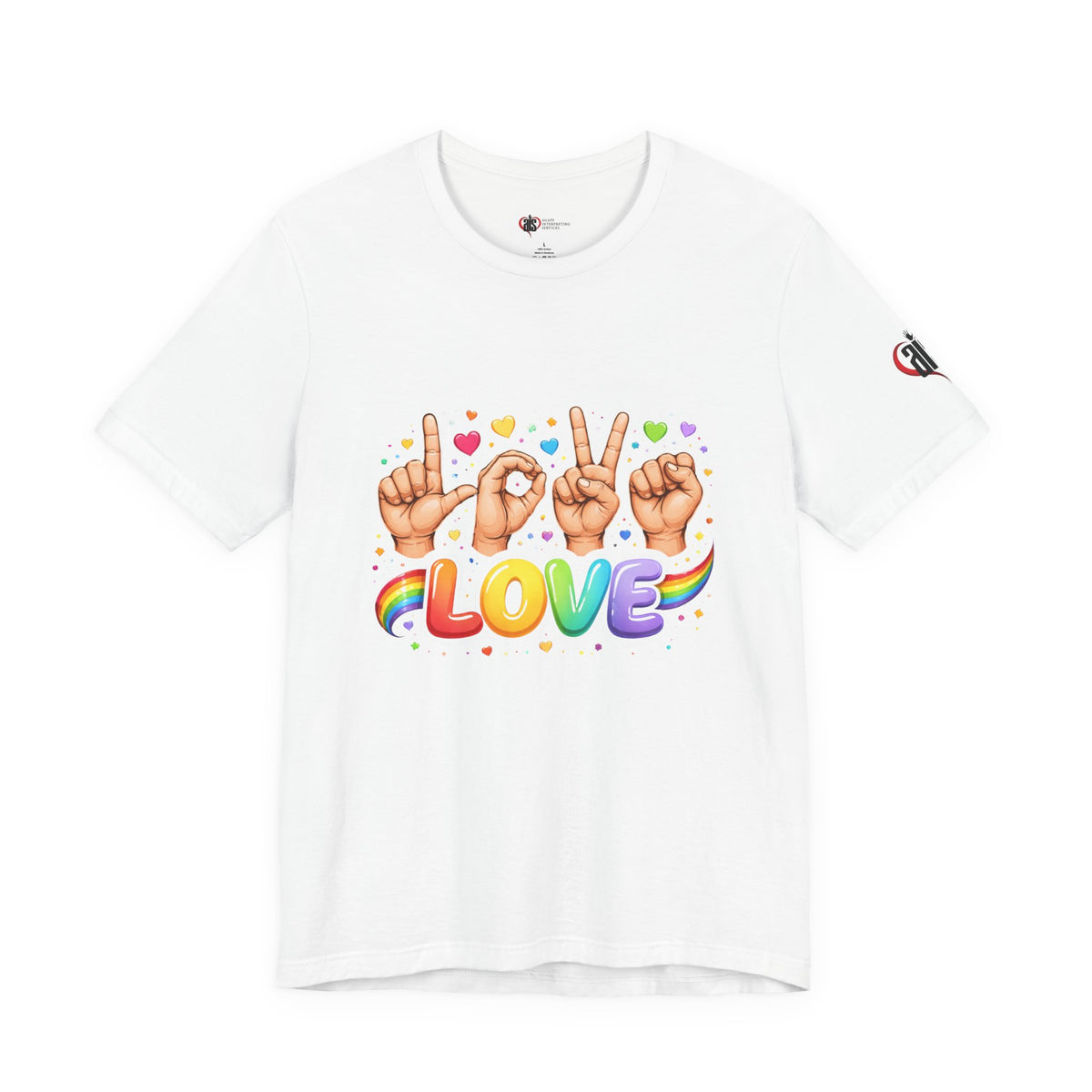 Women ASL Love Expression – Vibrant Sign Language T-Shirt Design