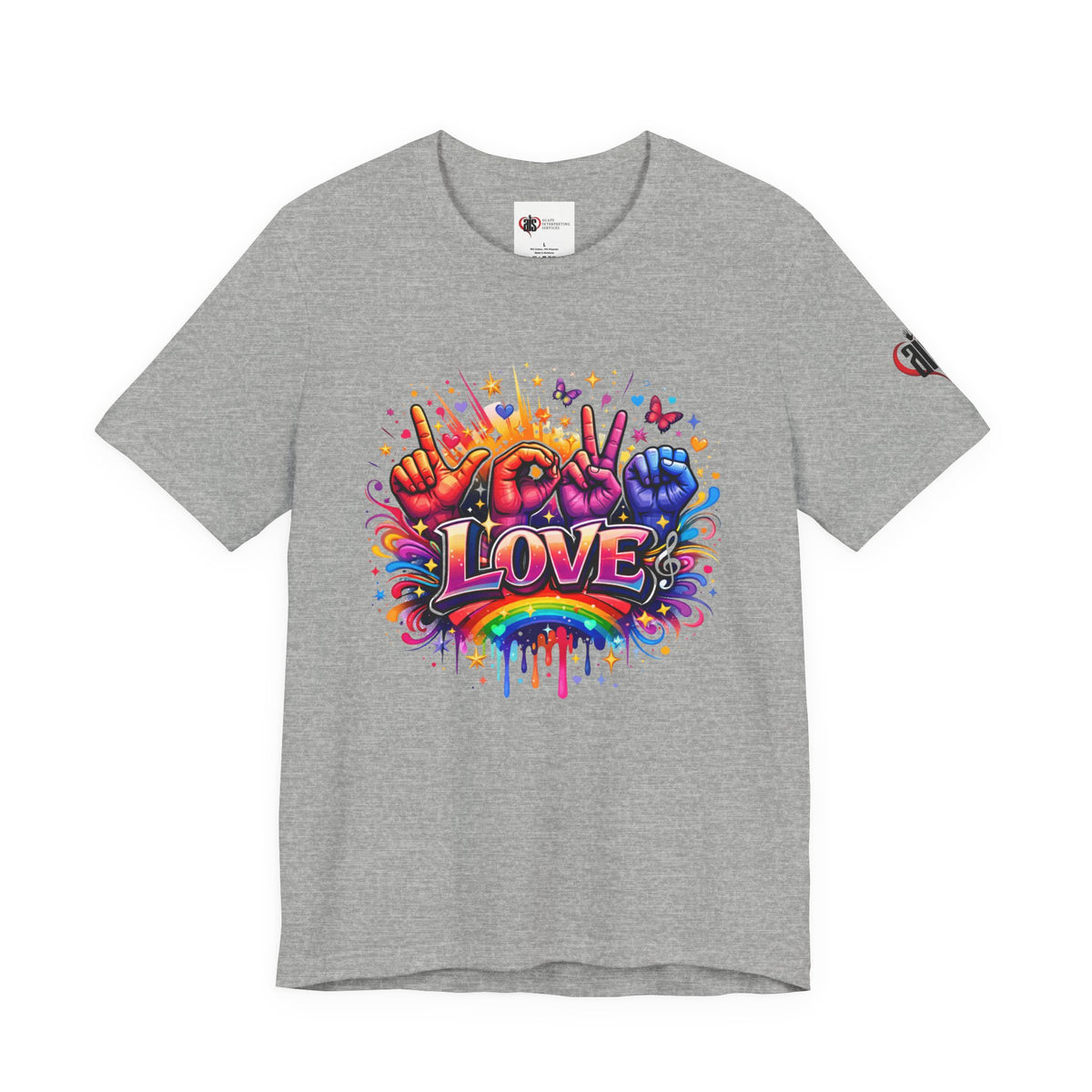 Women ASL Love Explosion – Vibrant Expression T-Shirt Design
