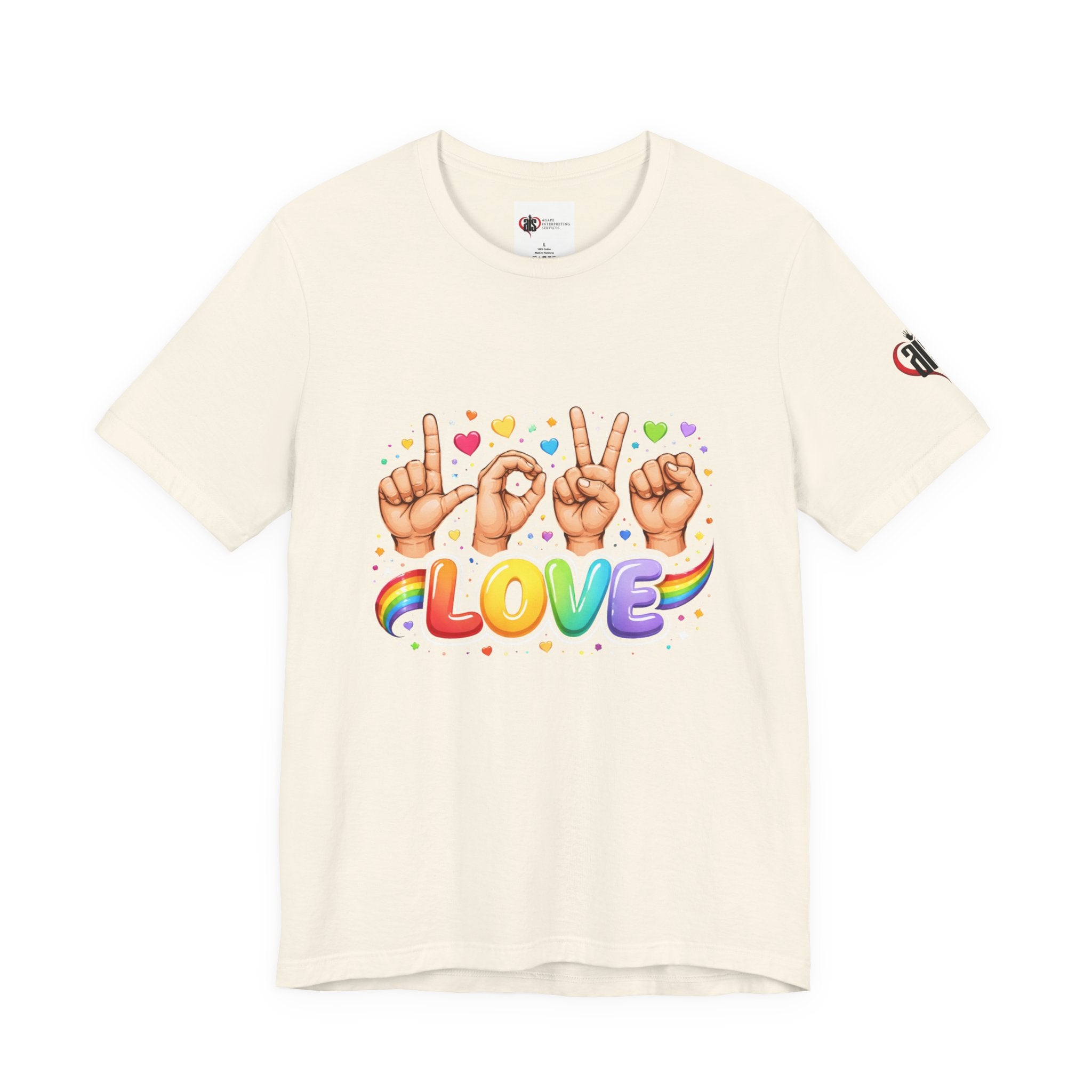 Women ASL Love Expression – Vibrant Sign Language T-Shirt Design