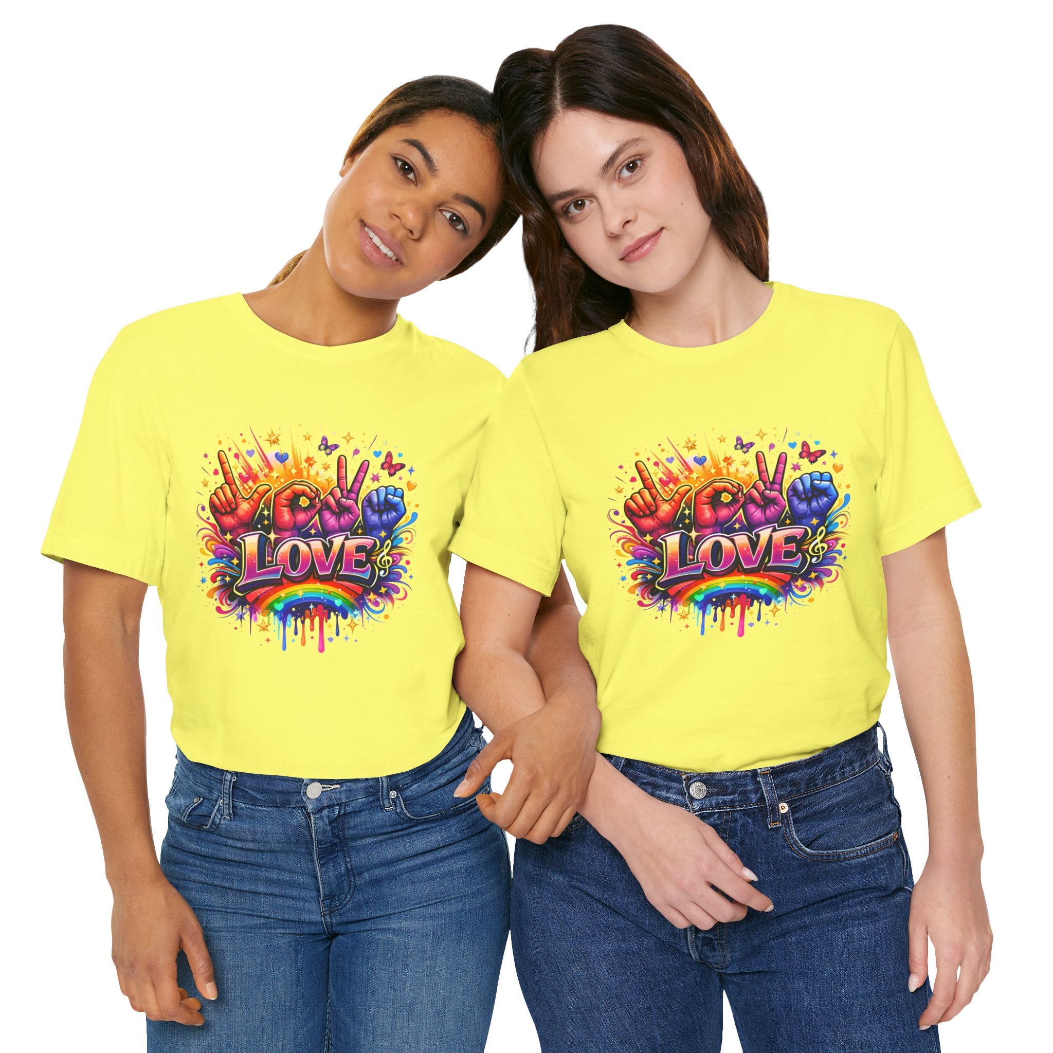 Women ASL Love Explosion – Vibrant Expression T-Shirt Design