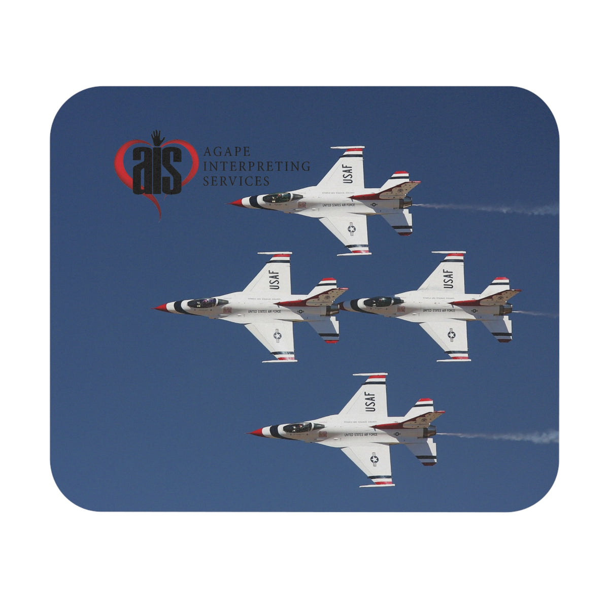 AIS USAF Thunderbirds Mouse Pad, Office Desk Mat, Air Force Decor, Gift for Military Enthusiasts, Aviation Gifts, Personalized Mouse Pad
