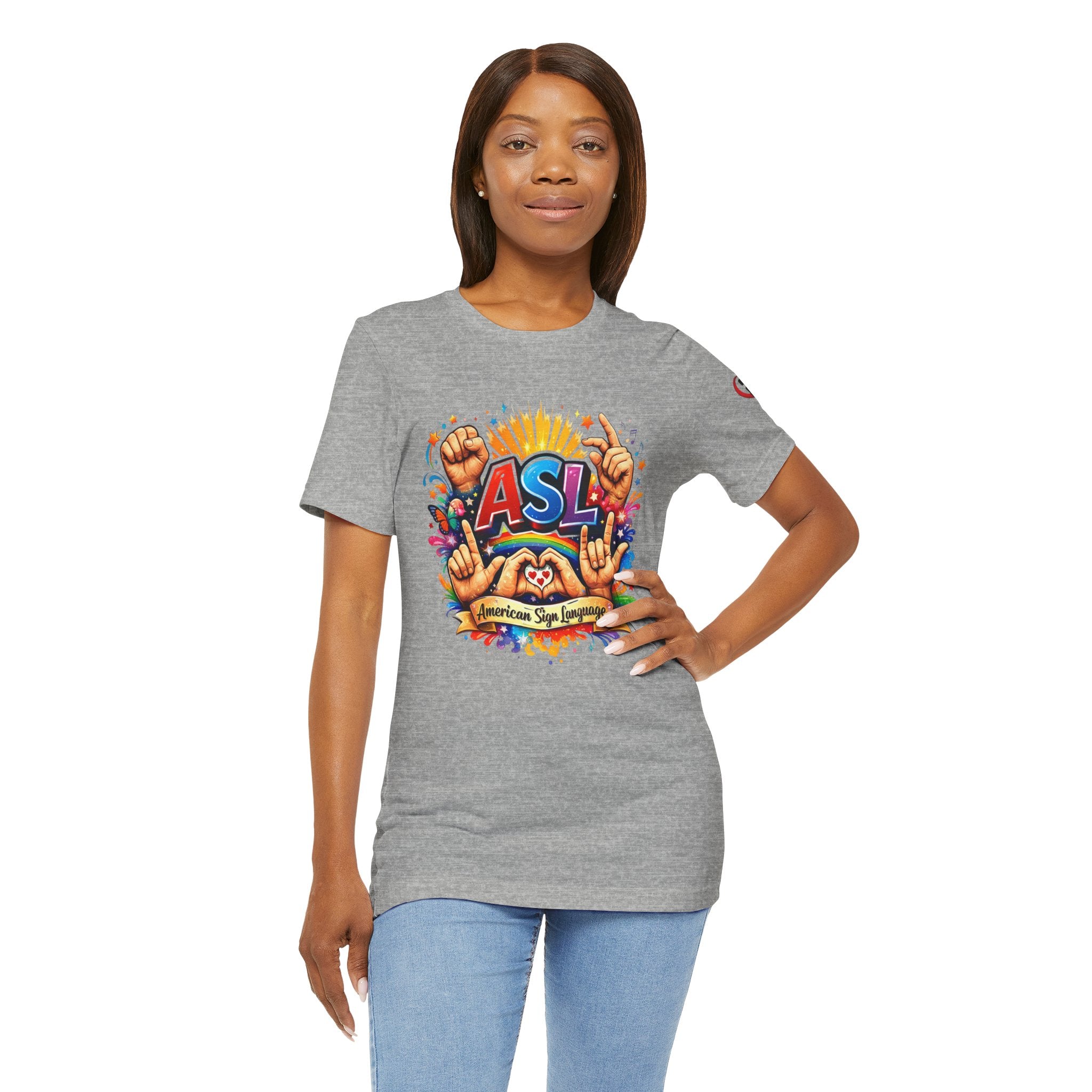 Women ASL Pride Explosion – American Sign Language Unity Tee