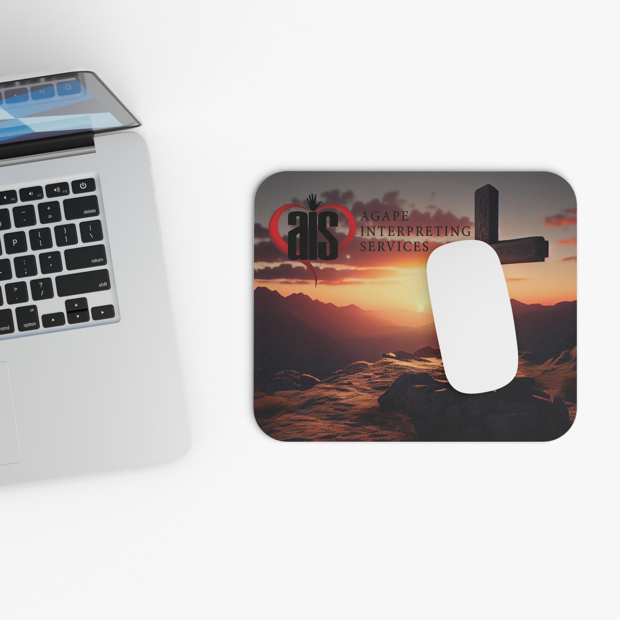 AIS Inspirational Mouse Pad with Cross Design, Faith-Based Desk Accessory, Religious Gift for Christians, Office Decor, Unique Mousepad