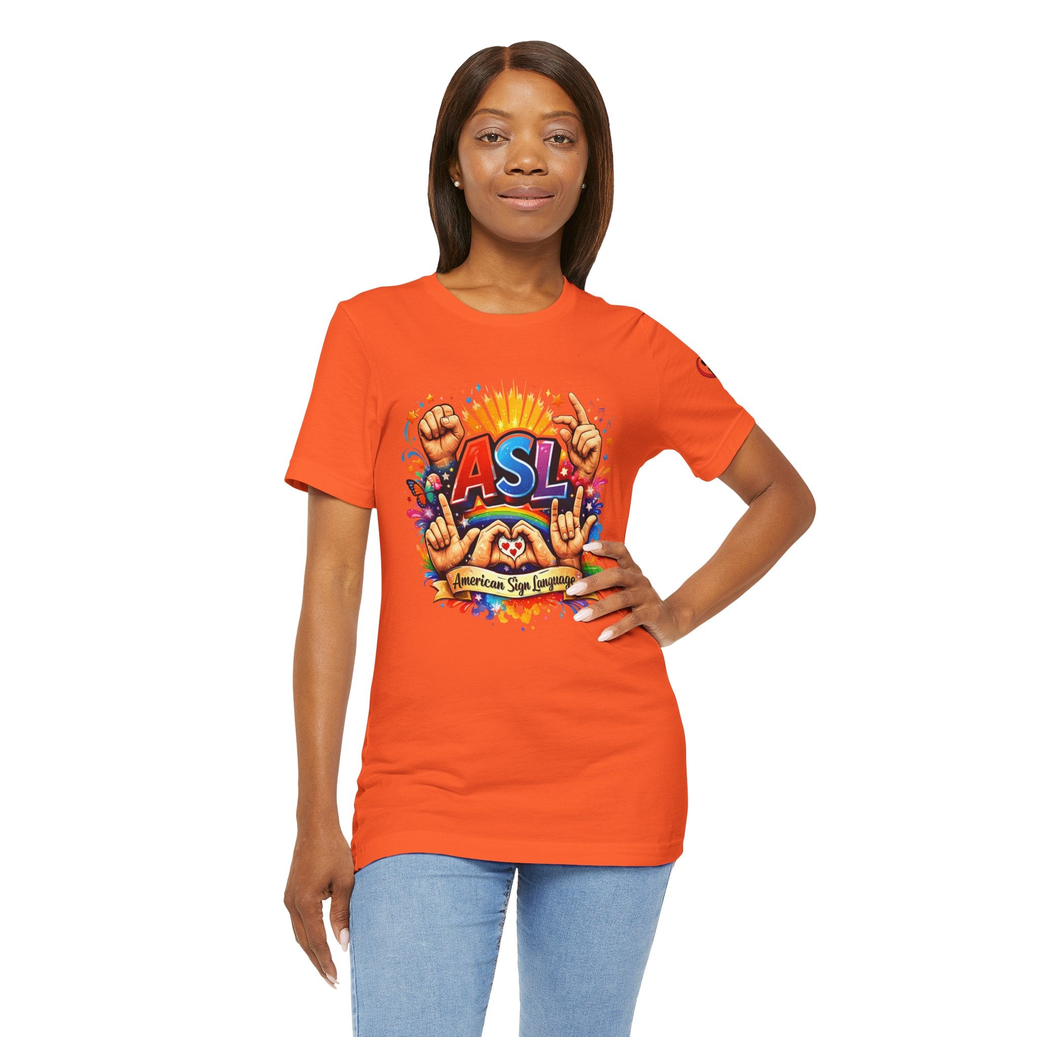 Women ASL Pride Explosion – American Sign Language Unity Tee